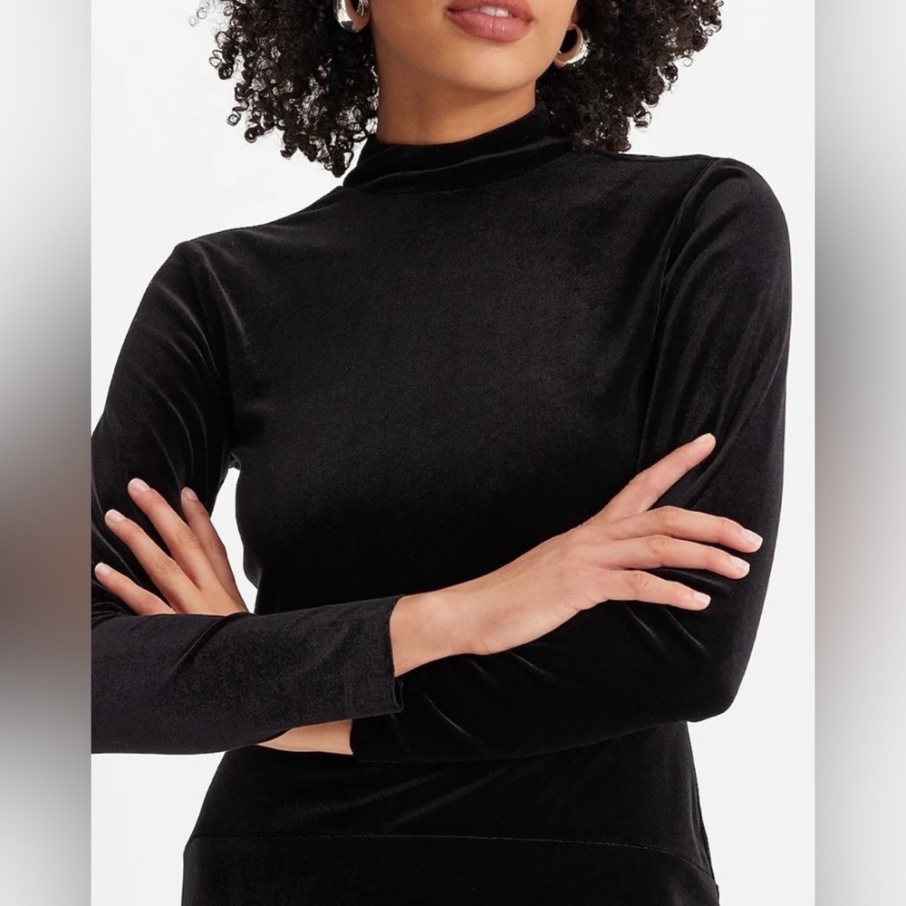 Velvet Mock Neck Side Slit Open Back
Maxi Dress - Picture 2 of 4